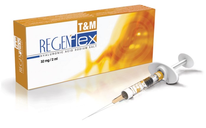 REGENFLEX® T&М/РЕГЕНФЛЕКС Т&М   Інноваційний препарат 5 фракцій гіалуронової кислоти з прогресивною молекулярною масою для введення в зони сухожилків та мʼязів.